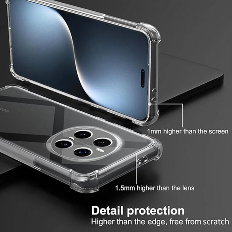 Husa Honor Magic7 Pro Techsuit Shockproof Clear Silicone, transparenta