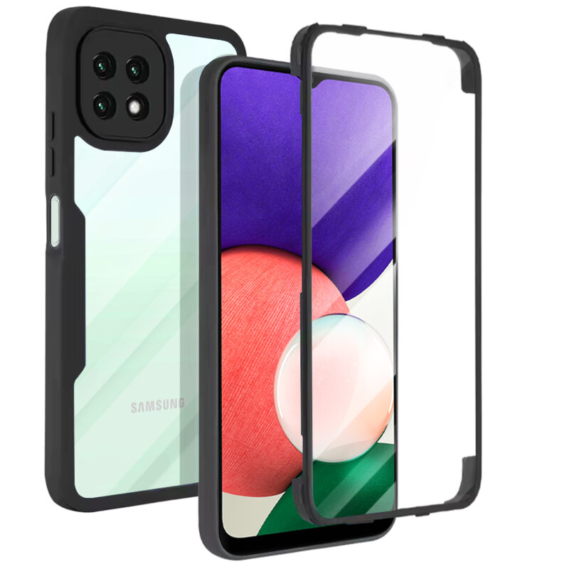 Husa 360° Samsung Galaxy A22 5G Techsuit ColorVerse, negru
