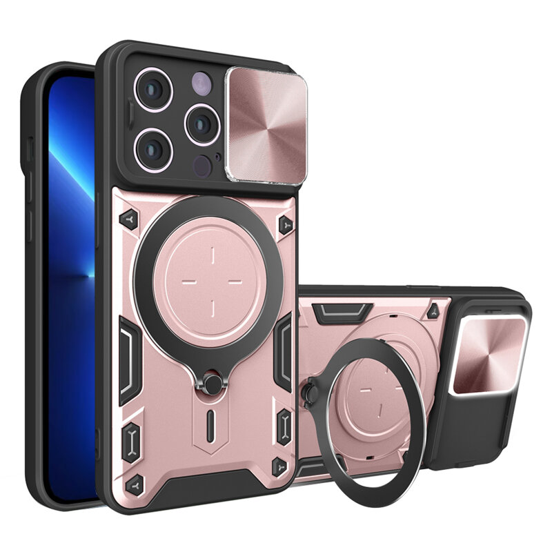 Husa iPhone 13 Pro Max Techsuit CamGuard Pro, roz auriu