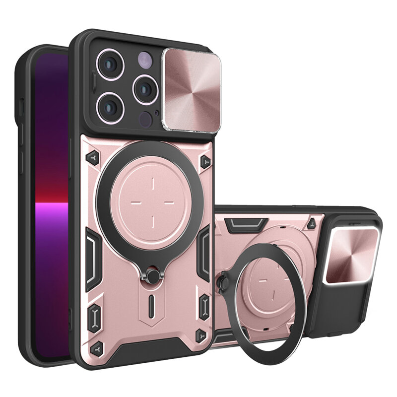 Husa iPhone 13 Pro Techsuit CamGuard Pro, roz auriu