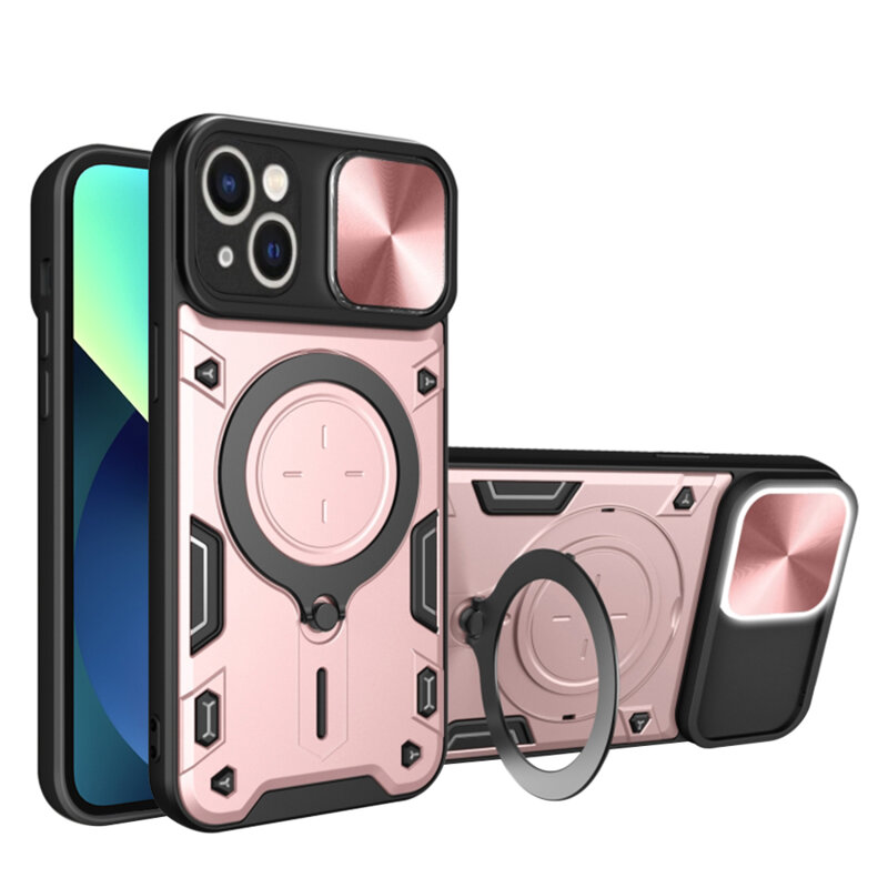 Husa iPhone 13 Techsuit CamGuard Pro, roz auriu