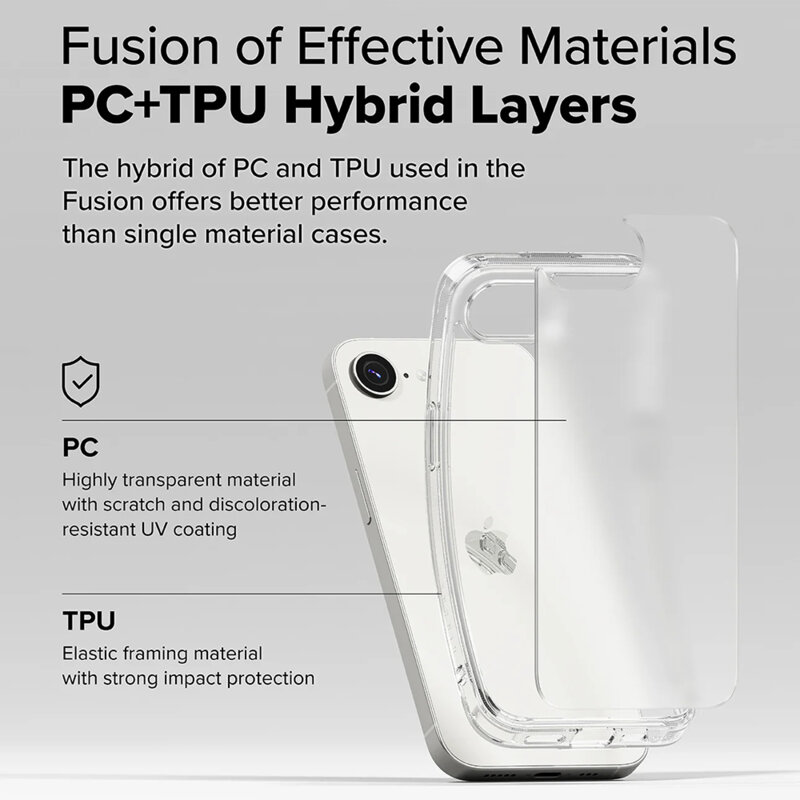 Husa iPhone 16e Ringke Fusion, mata