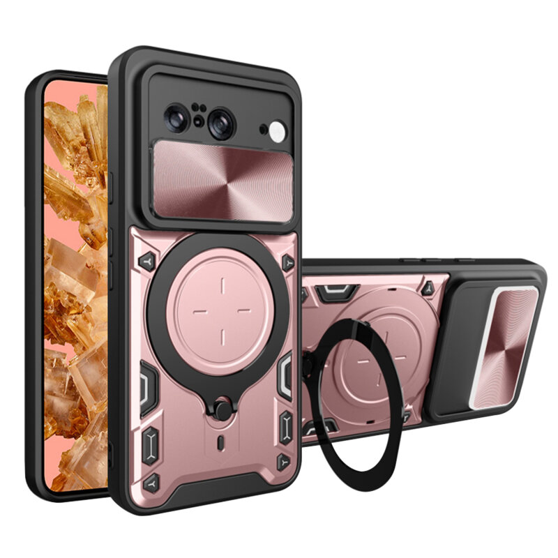 Husa Google Pixel 8 Techsuit CamGuard Pro, roz auriu