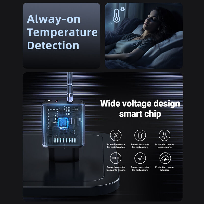 Incarcator priza GaN 2x Type-C, Acefast A49, PD35W, negru