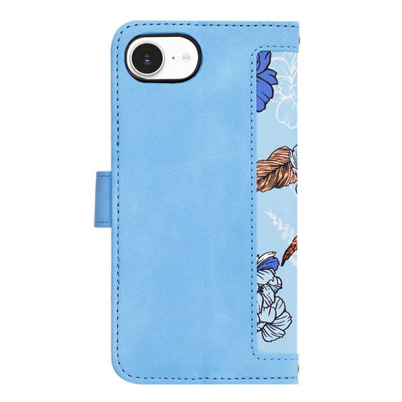 Husa personalizata fete iPhone 16e Techsuit FlipCraft, bleu