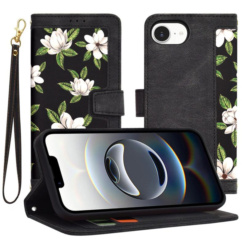Husa personalizata fete iPhone 16e Techsuit FlipCraft, negru