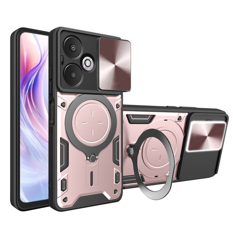 Husa Xiaomi Redmi 13C 5G Techsuit CamGuard Pro, roz auriu