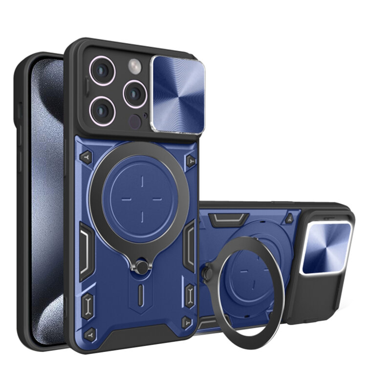 Husa iPhone 15 Pro Techsuit CamGuard Pro, albastru