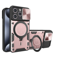 Husa iPhone 15 Pro Max Techsuit CamGuard Pro, roz auriu