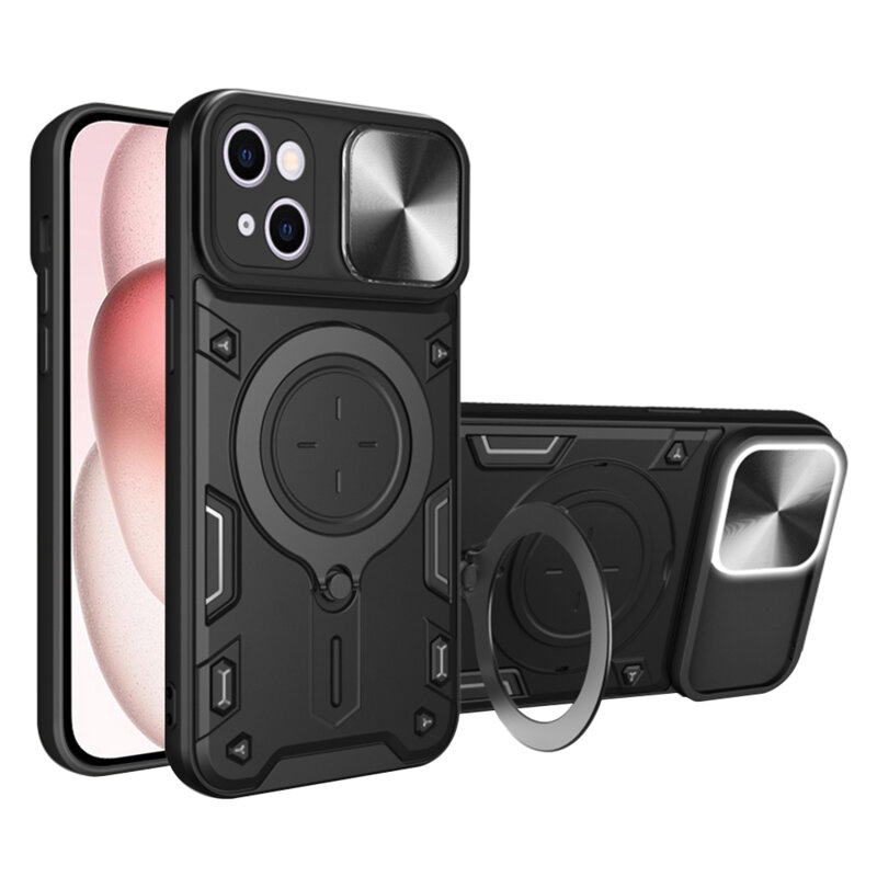 Husa iPhone 15 Techsuit CamGuard Pro, negru
