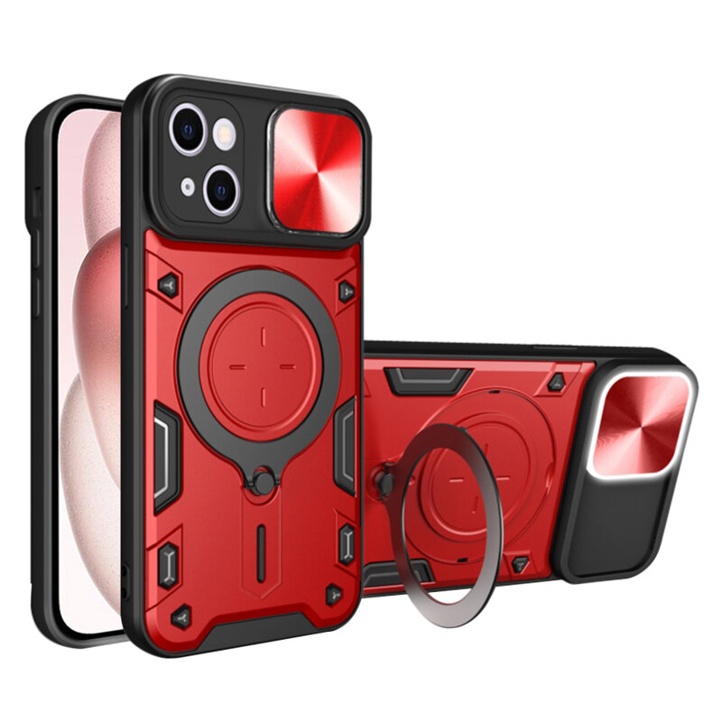 Husa iPhone 15 Techsuit CamGuard Pro, rosu