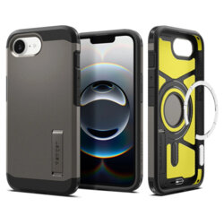 Husa iPhone 16e Spigen Tough Armor MagSafe, cenusiu