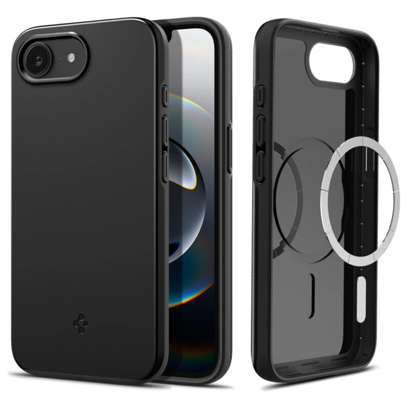 Husa iPhone 16e Spigen Thin Fit MagSafe, negru