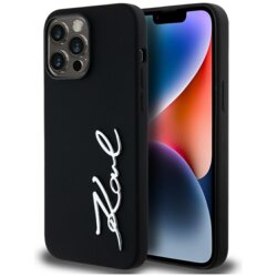 Husa Karl Lagerfeld iPhone 14 Pro Max Silicone, Karl Script, negru,