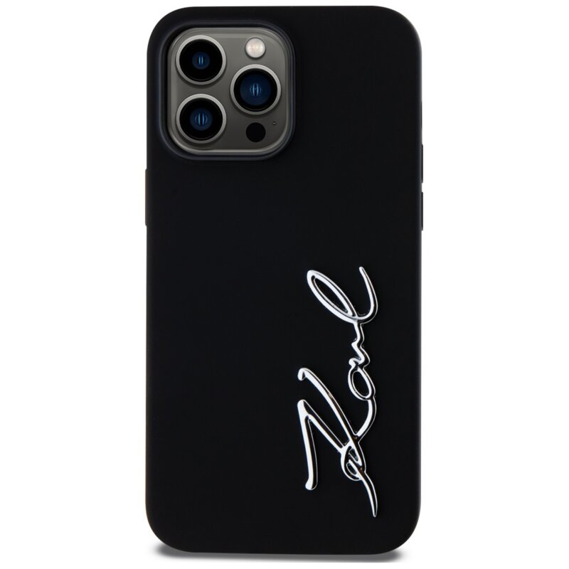 Husa Karl Lagerfeld iPhone 14 Pro Max Silicone, Karl Script, negru,