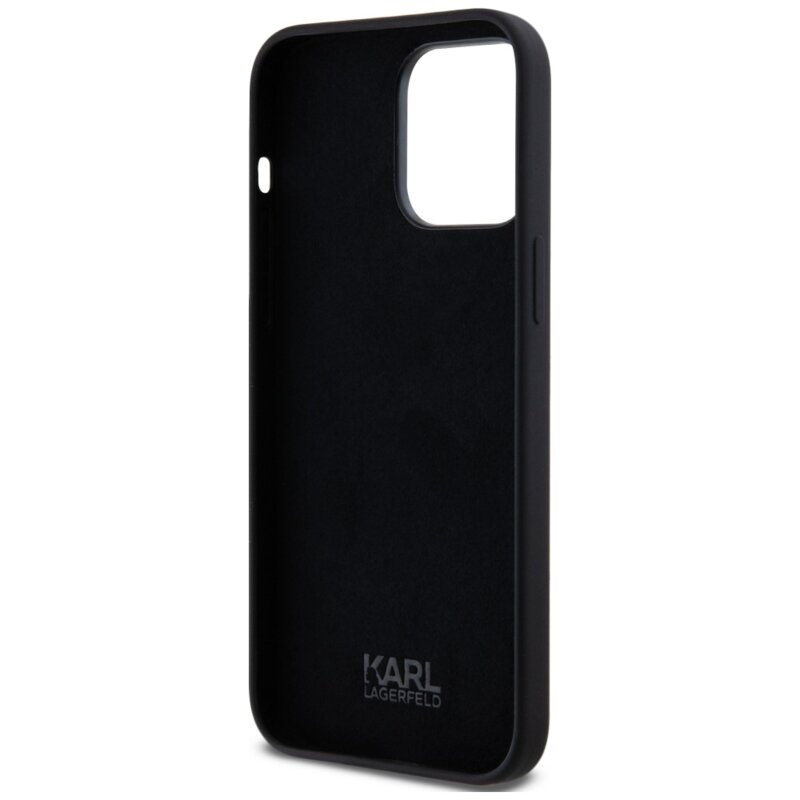 Husa Karl Lagerfeld iPhone 14 Pro Max Silicone, Karl Script, negru,