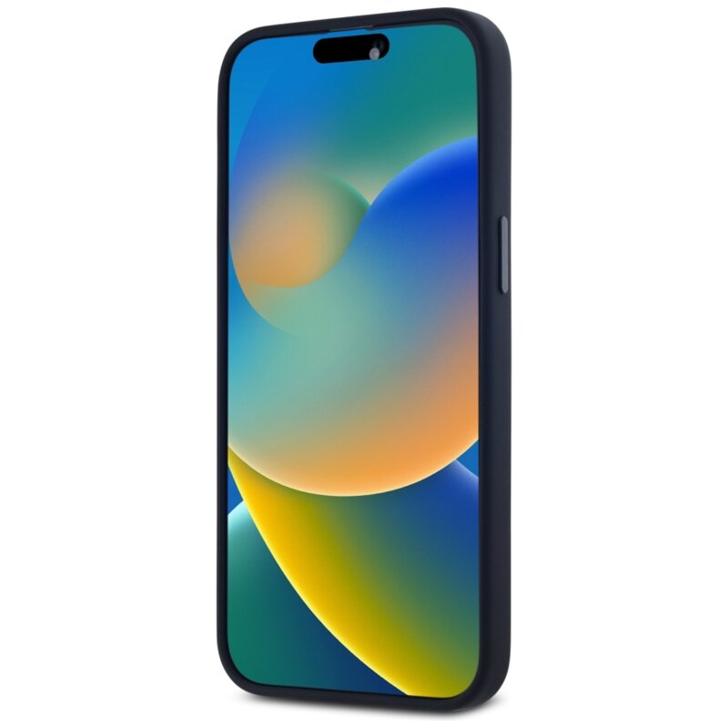 Husa Karl Lagerfeld iPhone 15 Pro Max Silicone MagSafe, Shadow Metal Initial, negru, KLHMP15XSCMKMPCK