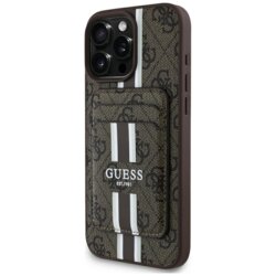 Husa Guess Cardslot 4G Stripes MagSafe iPhone 16 Pro Max, maro, GUBPHCP16XP4RPSW
