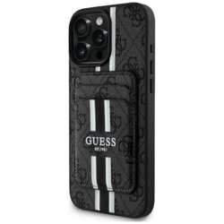 Husa Guess Cardslot 4G Stripes MagSafe iPhone 16 Pro Max, negru, GUBPHCP16XP4RPSK