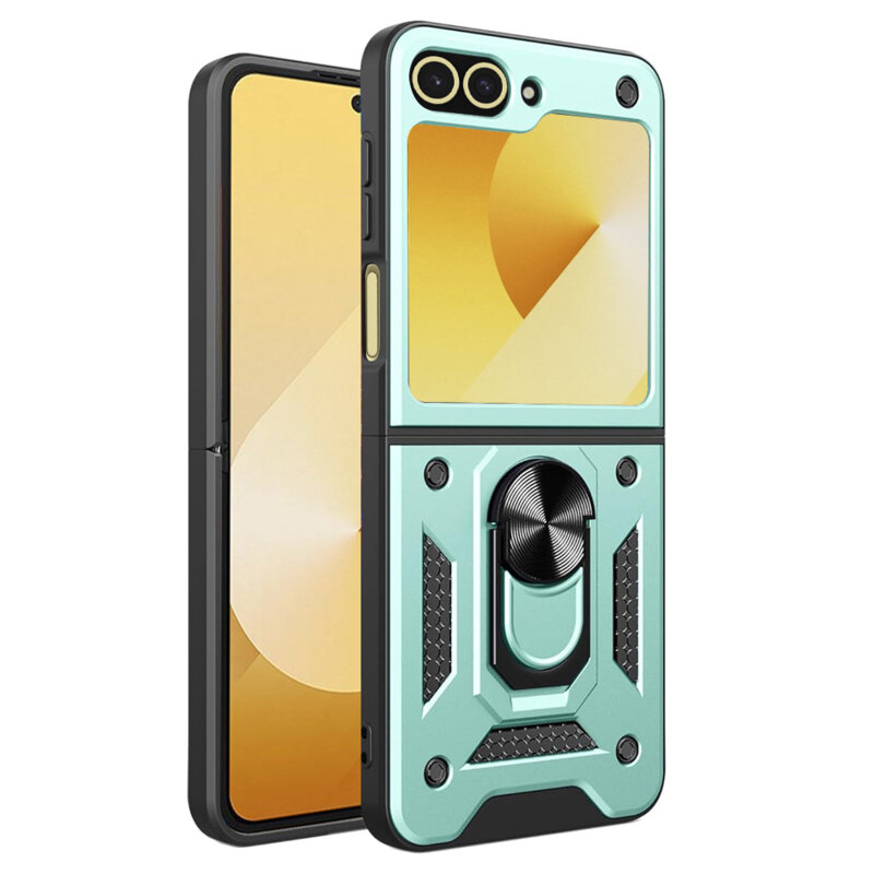 Husa Samsung Galaxy Z Flip6 protectie camera Techsuit CamShield Series, verde