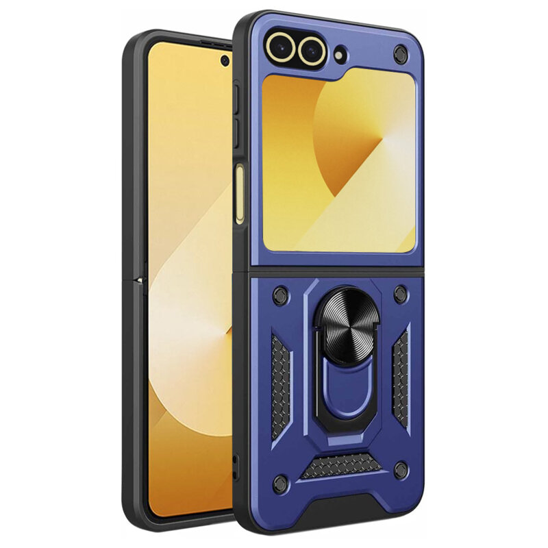 Husa Samsung Galaxy Z Flip6 protectie camera Techsuit CamShield Series, albastru