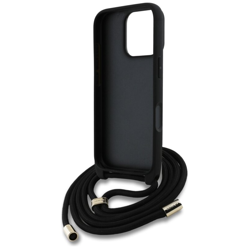 Husa originala Guess iPhone 16 Pro Max Hardcase 4G Big Logo with Cord Strap, maro, GUHCP16XP4GMGCRW