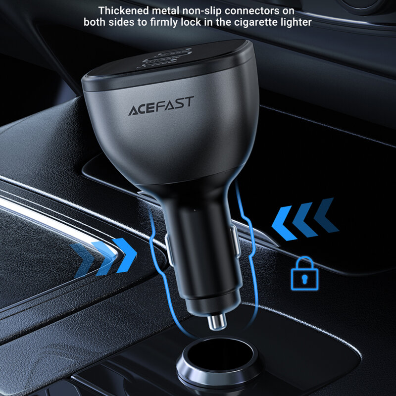 Incarcator auto USB 165W, Acefast B14, Fast Charging, negru