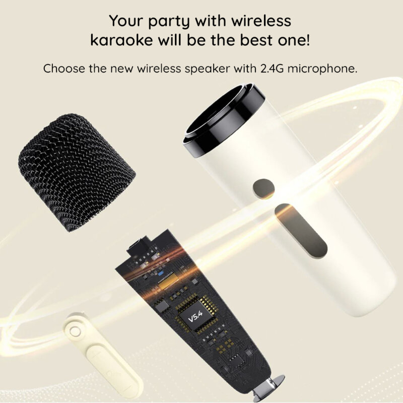 Boxa portabila cu microfon Bluetooth 5.4 Havit, SK818BT, bej