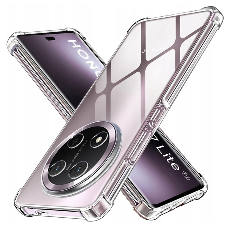 Husa Honor X9c Techsuit Shockproof Clear Silicone, transparenta
