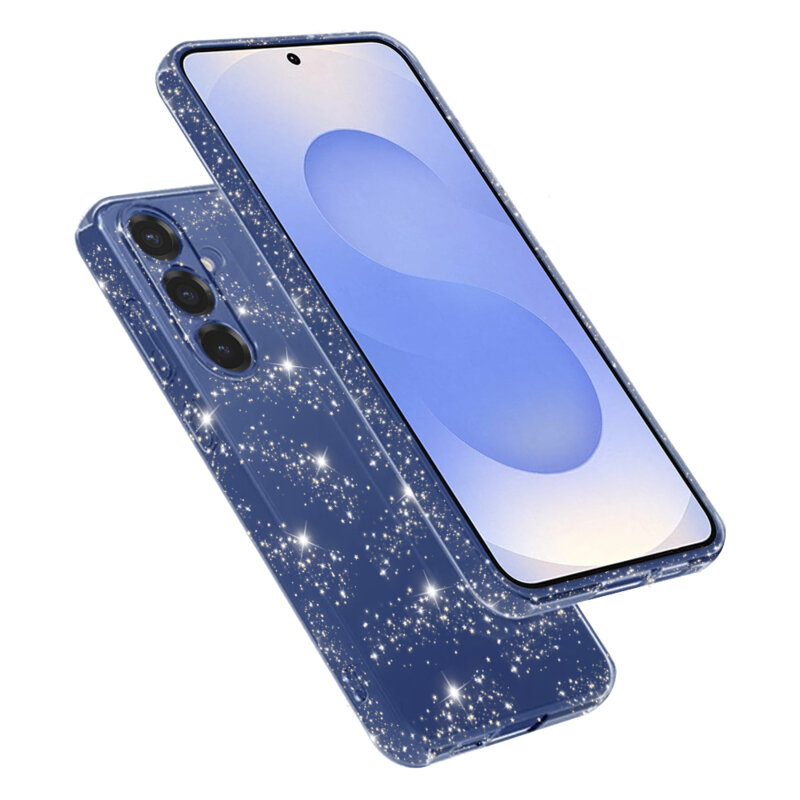 Husa sclipici Samsung Galaxy S25 Techsuit SparkleSkin, transparenta