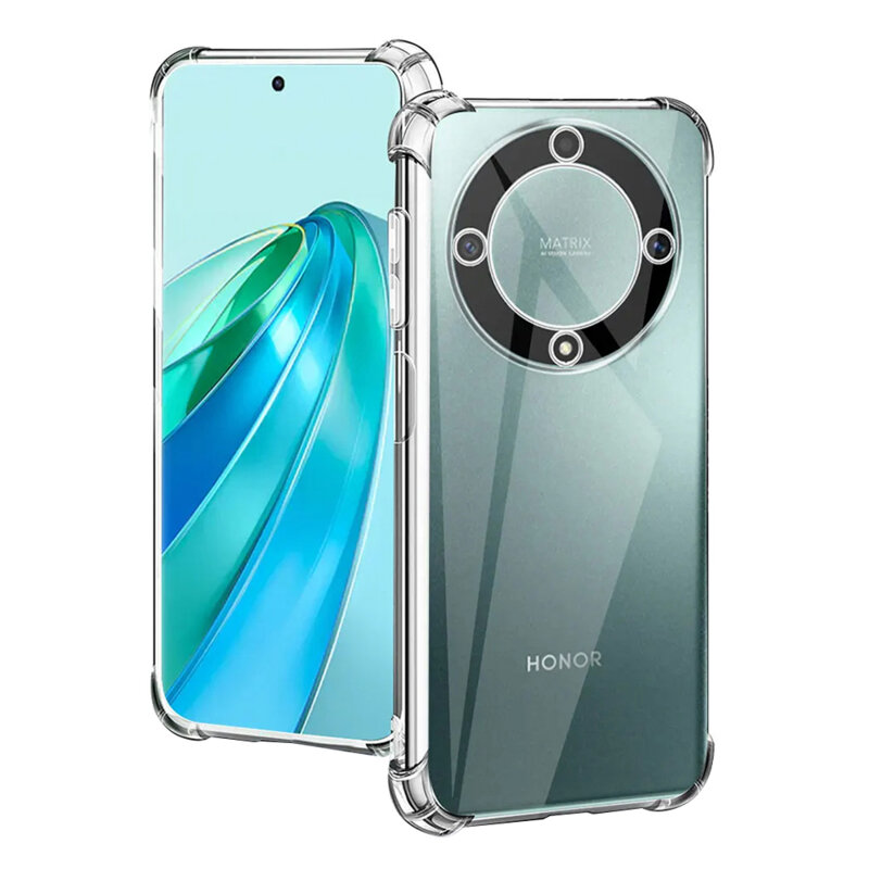 Husa Honor X9a Techsuit Shockproof Clear Silicone, transparenta