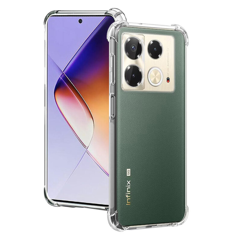 Husa Infinix Note 40 Techsuit Shockproof Clear Silicone, transparenta