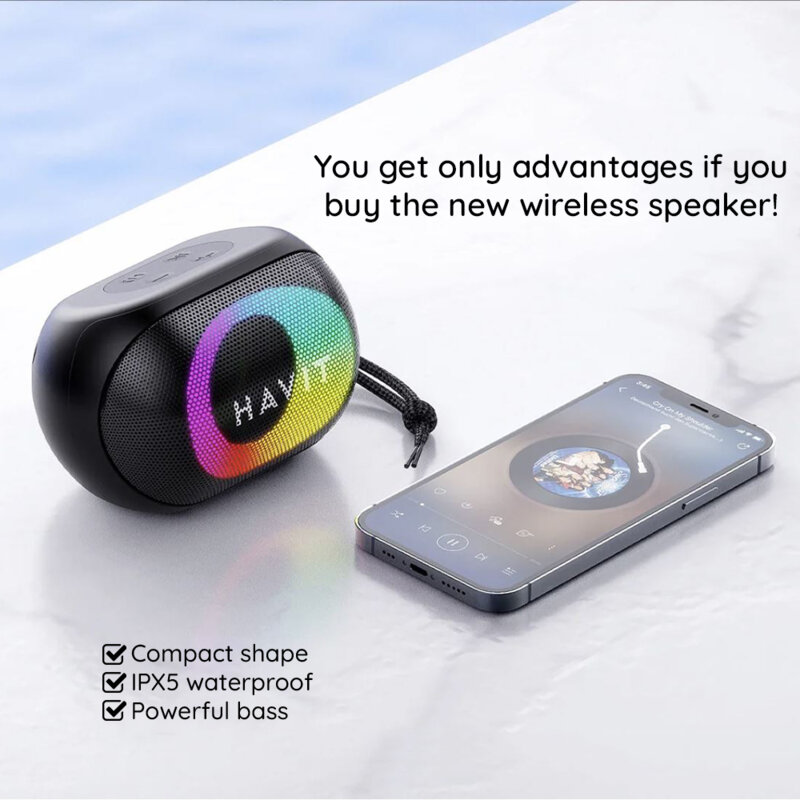 Boxa portabila Bluetooth 5.3 Hands-Free Havit, SK885BT, negru