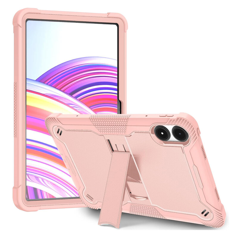 [Pachet 360°] Husa + folie sticla Xiaomi Redmi Pad Pro 5G Techsuit Rugged TabShell, roz