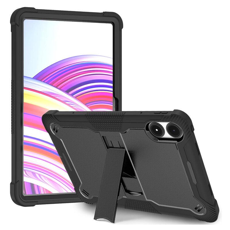 [Pachet 360°] Husa + folie sticla Xiaomi Redmi Pad Pro 5G Techsuit Rugged TabShell, negru