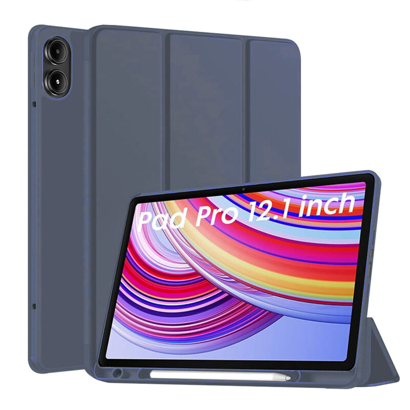 Husa Xiaomi Redmi Pad Pro 5G Techsuit Flex Trifold Pen, bleumarin
