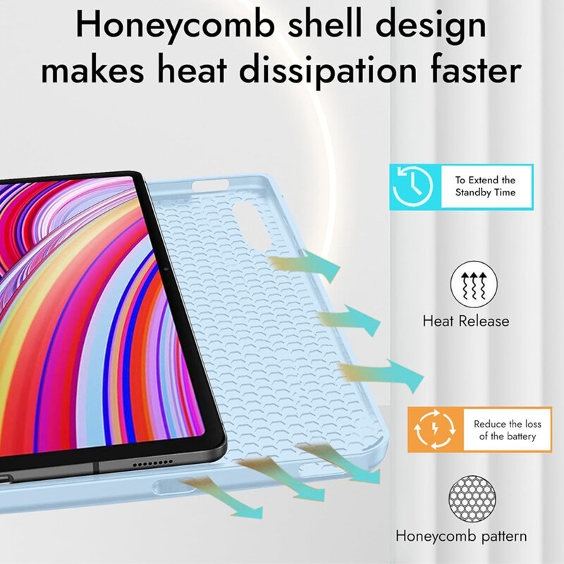 Husa Xiaomi Redmi Pad Pro 5G Techsuit Flex Trifold Pen, bleu