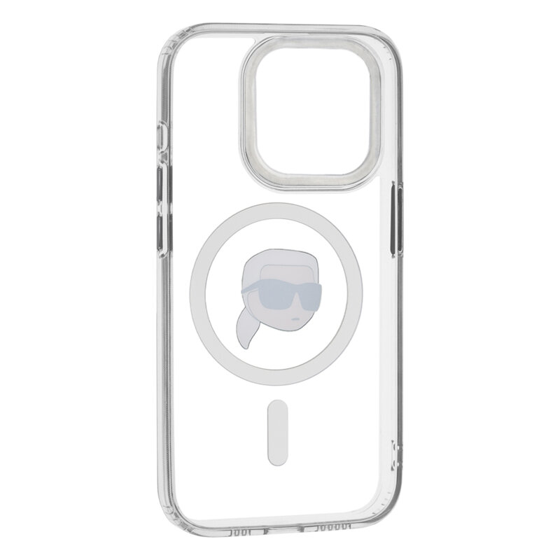 Husa iPhone 15 Pro Max Karl Lagerfeld IML MagSafe, Karl`s Head, KLHMP15XHLSKIH