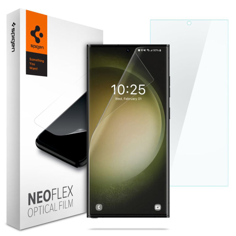 [Pachet 2x] Folie Samsung Galaxy S23 Ultra Spigen Neo Flex, transparenta