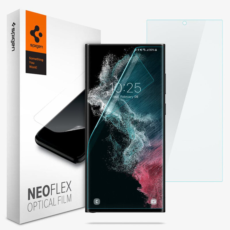 [Pachet 2x] Folie Samsung Galaxy S22 Ultra 5G Spigen Neo Flex, clear
