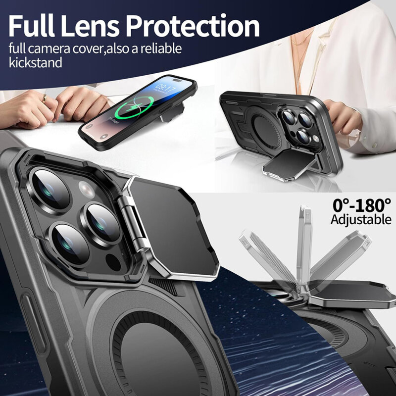 Husa Samsung Galaxy S23 Ultra protectie camera Techsuit CamVault MagSafe, negru