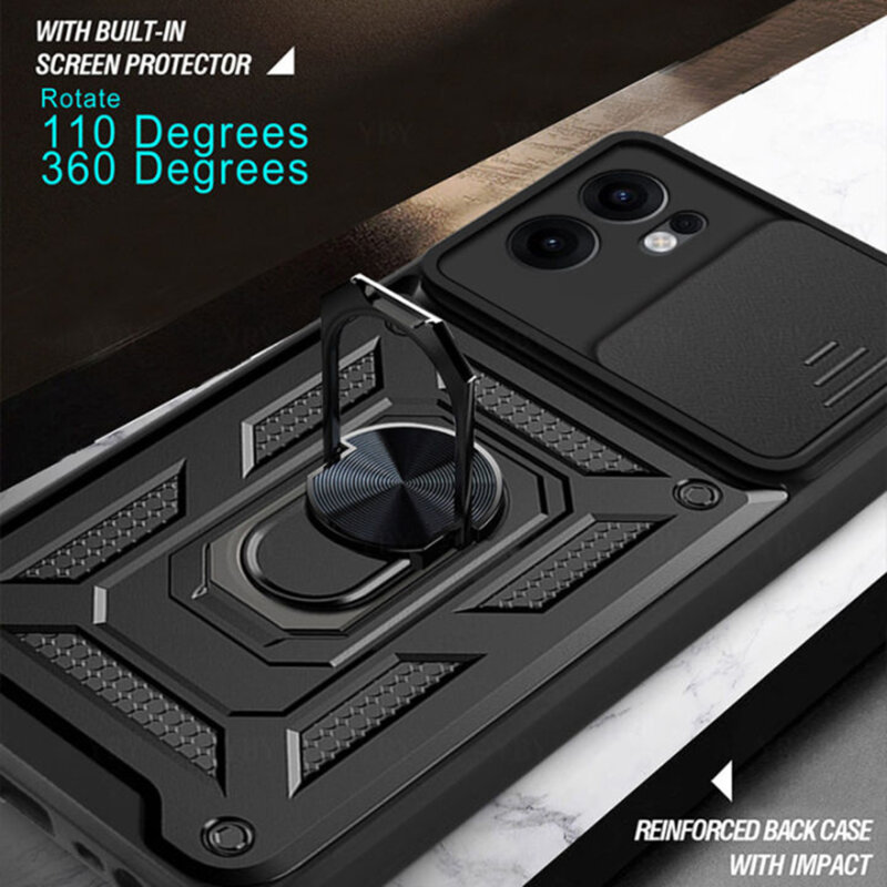 Husa Oppo Reno13 FS 5G protectie camera Techsuit CamShield Series, negru