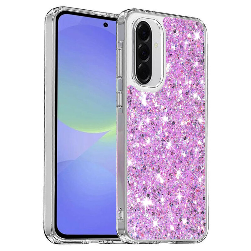 Husa cu sclipici Samsung Galaxy A36 5G Techsuit Sparkly Glitter, magenta