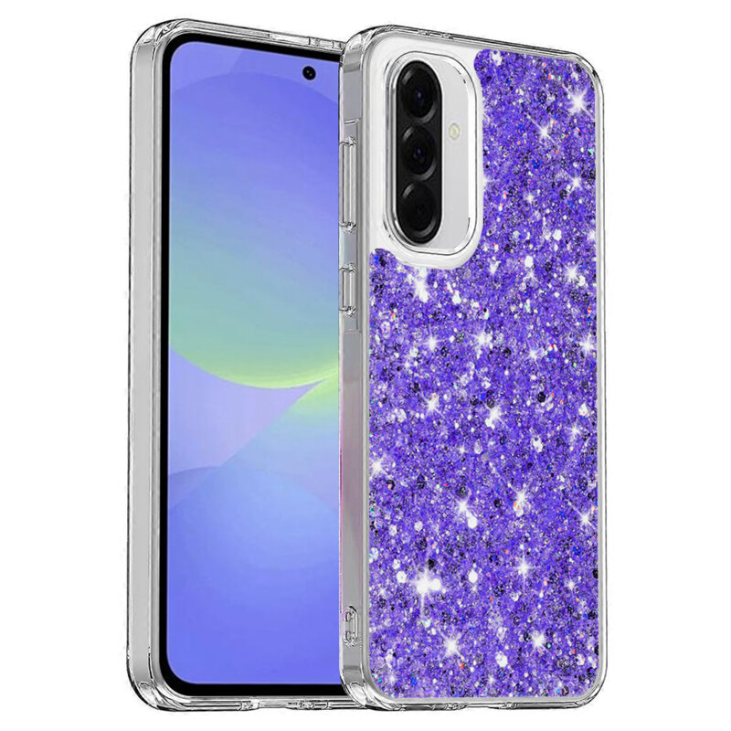 Husa cu sclipici Samsung Galaxy A36 5G Techsuit Sparkly Glitter, mov