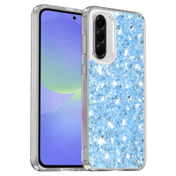 Husa cu sclipici Samsung Galaxy A36 5G Techsuit Sparkly Glitter, bleu