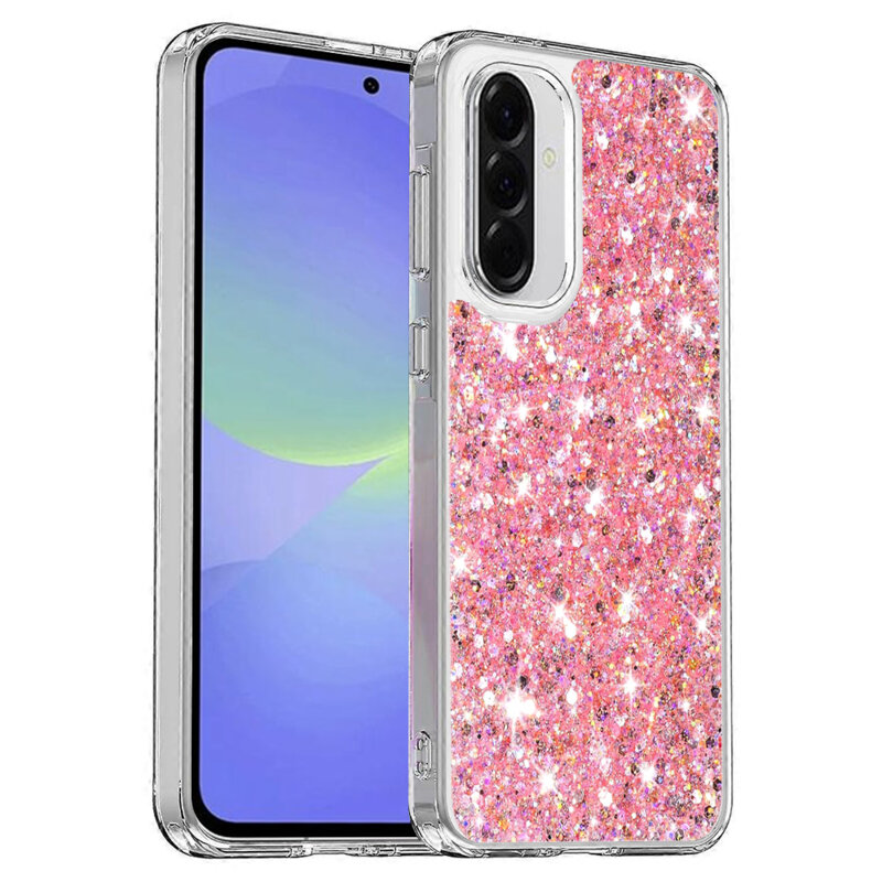 Husa cu sclipici Samsung Galaxy A36 5G Techsuit Sparkly Glitter, roz