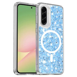 Husa cu sclipici Samsung Galaxy A56 5G Techsuit Sparkly Glitter, bleu
