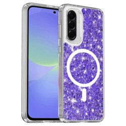Husa cu sclipici Samsung Galaxy A36 5G Techsuit Sparkly Glitter MagSafe, mov