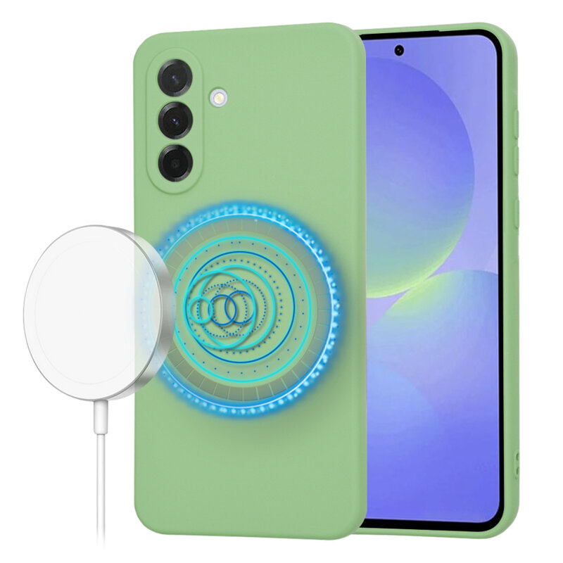 Husa silicon Samsung Galaxy A36 5G Techsuit SoftFlex MagSafe, verde deschis