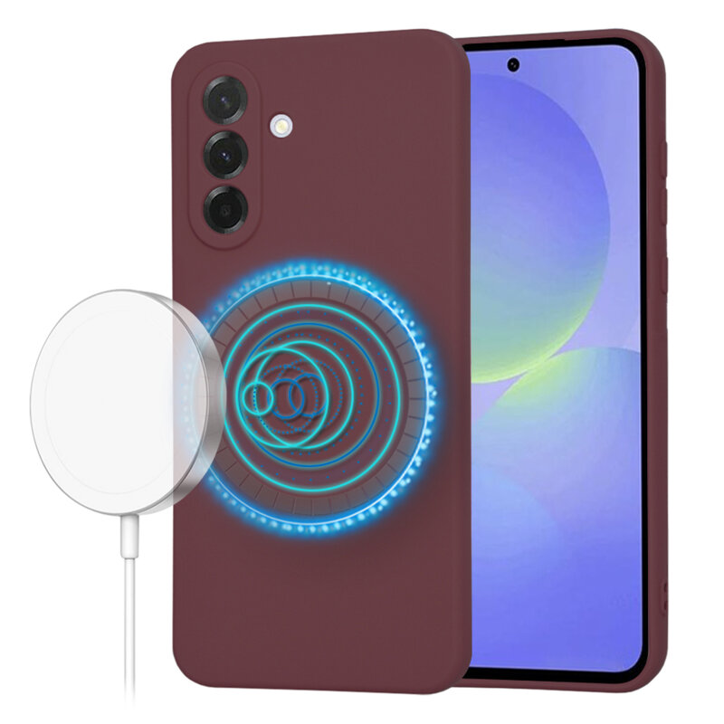 Husa silicon Samsung Galaxy A36 5G Techsuit SoftFlex MagSafe, bordo